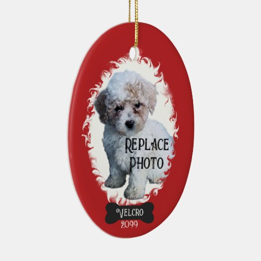 年間クリスマスペットのアップロードポートレート写真写真 セラミックオーナメント (右)