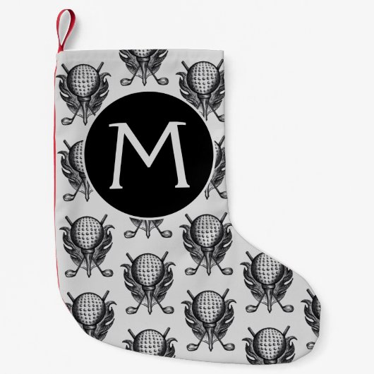 年間ゴルフトーナメントボールティークラブペンとインク スモールクリスマスストッキング (正面)