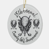 年間ゴルフトーナメントボールティークラブペンとインク セラミックオーナメント (左)