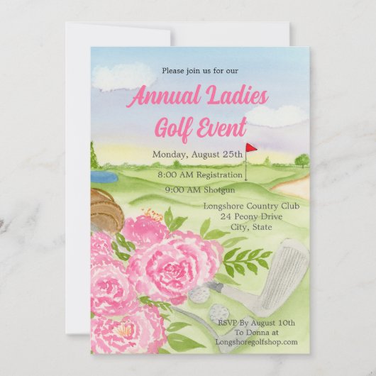 年間ゴルフ外出パーティー牡丹オンゴルフコース 招待状 (正面)
