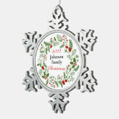 年間スノーフレーク額縁オーナメント スノーフレークピューターオーナメント (右)