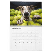 年間🎾テニスと🐕子犬カレンダー カレンダー (2月 2027)