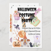 年間ハロウィーンの衣装パーティー 招待状 (正面/裏面)