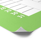 年間ビューカレンダー - ライムホワイト目標プランナー ポスター (角)