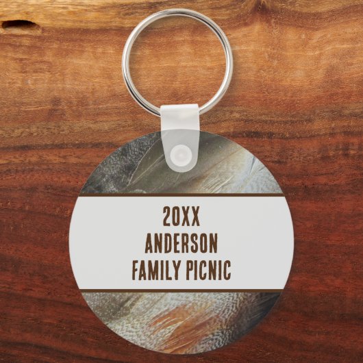 年間ピクニック自然フェザーファミリー懇親会 キーホルダー (正面)