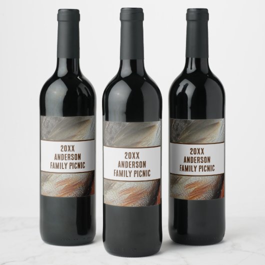 年間ピクニック自然フェザーファミリー懇親会 ワインラベル (ボトル)