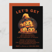 年間ファミリーカボチャパーティーハロウィーン 招待状 (正面/裏面)