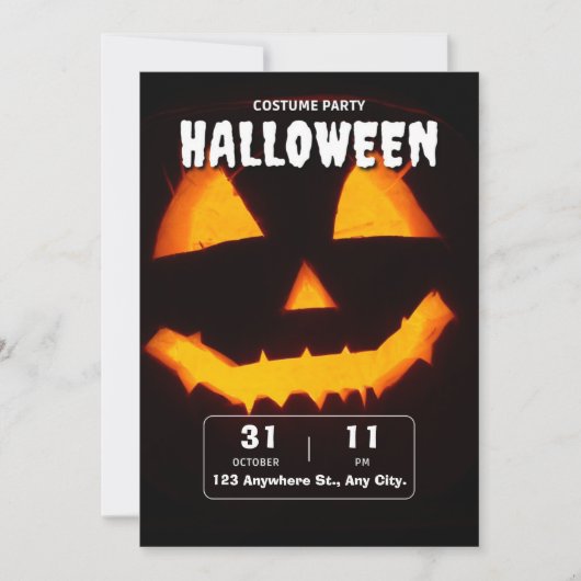 年間ファミリーカボチャパーティーハロウィーン 招待状 (正面)