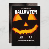年間ファミリーカボチャパーティーハロウィーン 招待状 (正面/裏面)