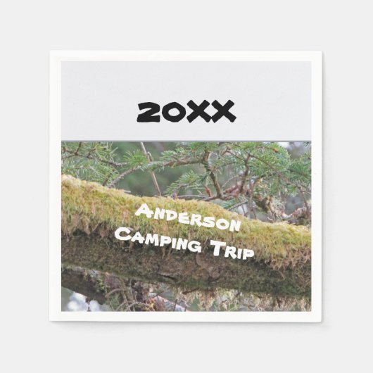 年間ファミリーキャンピングトリッ素朴プアウトバケーション スタンダードカクテルナプキン (正面)