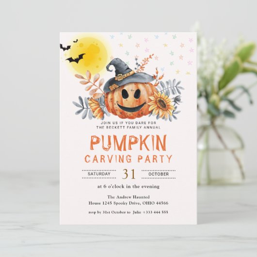 年間ファミリーパンプキンカービングパーティーハロウィーン 招待状 (スタンド正面)