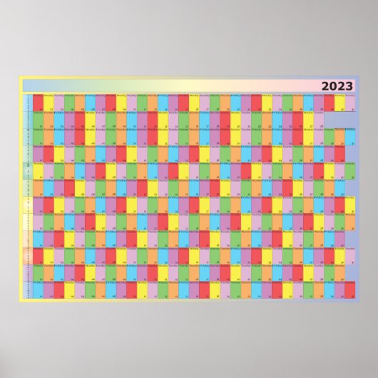 年間プランナー2023特定の色の曜日 ポスター (正面)