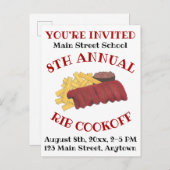 年間リブクックオフBBQスペアリブバーベキューグルメ インビテーションポストカード (正面/裏面)