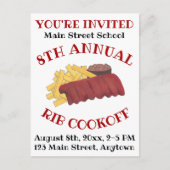 年間リブクックオフBBQスペアリブバーベキューグルメ インビテーションポストカード (正面)