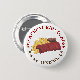 年間リブクックオフBBQスペアリブバーベキューグルメ 缶バッジ