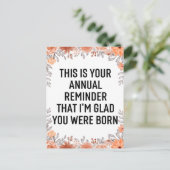 年間リマインダーSnarky誕生日、誕生日引用文C ポストカード (スタンド正面)