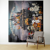 年間不気味ハロウィーンイベント背景 タペストリー (インサイチュ)