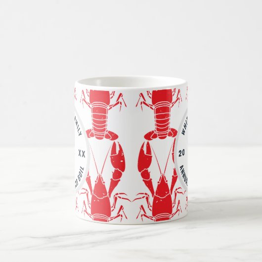 年間家族ロブスター沸騰シーフードパーティーキープサケ コーヒーマグカップ (中央)