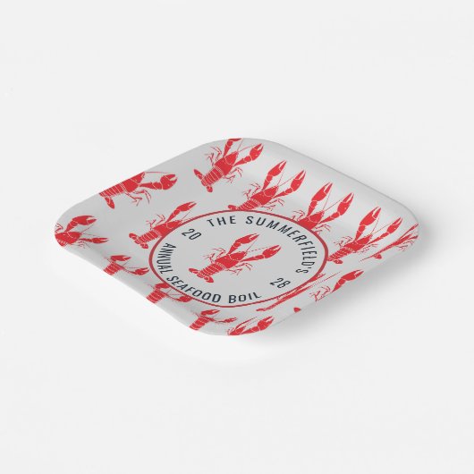 年間家族夏のカニパーティー カスタム ペーパープレート (傾斜あり)