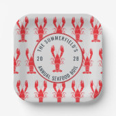 年間家族夏のカニ鍋カスタム ペーパープレート