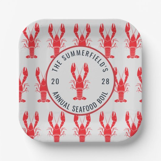 年間家族夏のカニ鍋カスタム ペーパープレート (正面)