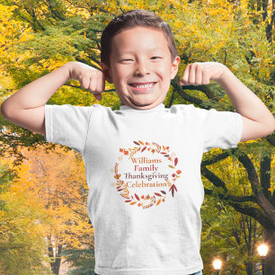 年間家族感謝祭リースかわいいカスタム秋 トドラーTシャツ