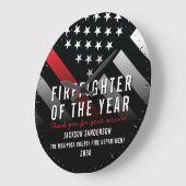 年間従業員の赤線の消防士 ラージ壁時計 (傾斜)