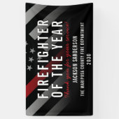 年間従業員の赤線の消防士 横断幕 (縦)