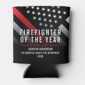 年間従業員火災旗の消防士 缶クーラー (正面)