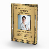 年間金ゴールド賞ロゴのパーソナライズの先生 フォトブロック (右)