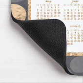 年間2017カレンダーマウスパッド金ゴールドとダークグレー マウスパッド (コーナー)