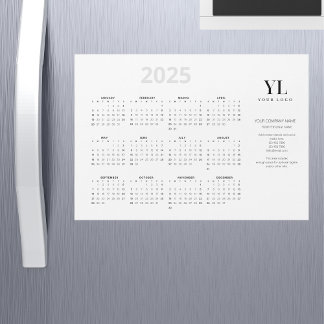 年間2025カレンダビジネスロゴ磁気カード