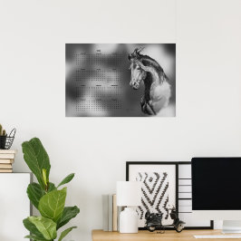 年間 カレンダー 素敵な駒 馬 ポスター