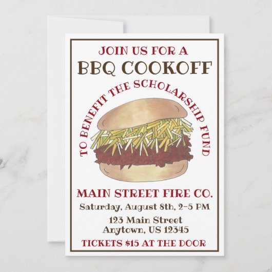 年間BBQポークバーベキューサンドイッチクックオフ調理師 招待状 (正面)