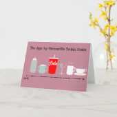 年齢お気に入りの別飲料女子おもしろい誕生日カード カード (黄色い花)