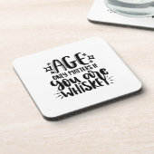 年齢だけが問題もしウィスキーのおもしろい引用文 コースター (左側)