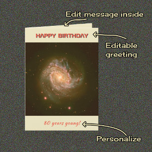年齢とカスタム文字スパイラル銀河系誕生日 カード