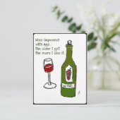 年齢と共にワインが向上…ジルによるワインプリント ポストカード (スタンド正面)