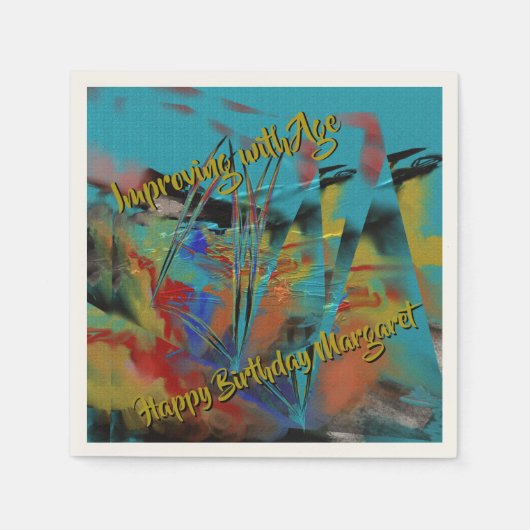 年齢と共に改善 – 荒海 スタンダードカクテルナプキン (正面)