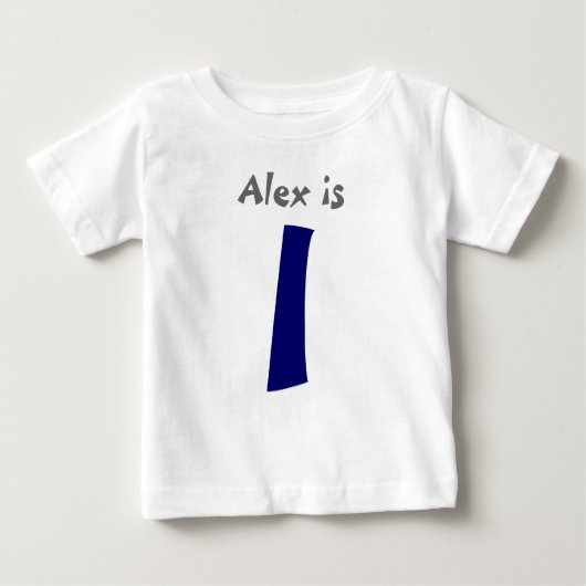 年齢と名前カスタマイズ可能な第1誕生日Tシャツ ベビーTシャツ (正面)