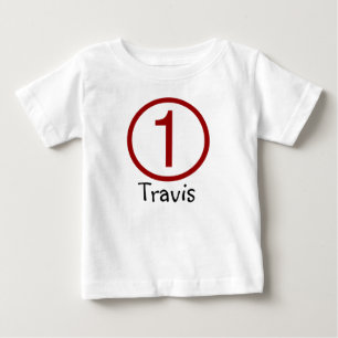 年齢と名前カスタマイズ可能な第1誕生日Tシャツ ベビーTシャツ