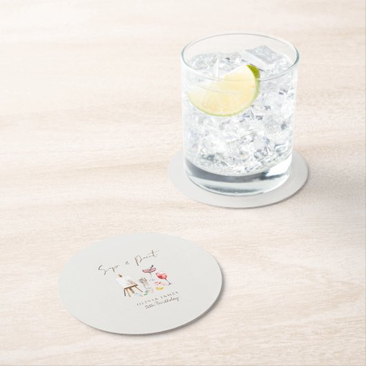 年齢と誕生日を問わ絵を描ない ラウンドペーパーコースター (インサイチュ)