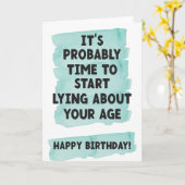 年齢について嘘をつき始める – おもしろい誕生日 カード (黄色い花)