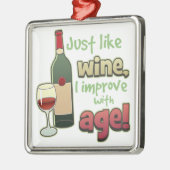 年齢のおもしろいなワインのオーナメントと改良して下さい メタルオーナメント (左)