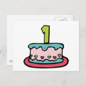 年齢のお誕生日ケーキ ポストカード (正面/裏面)