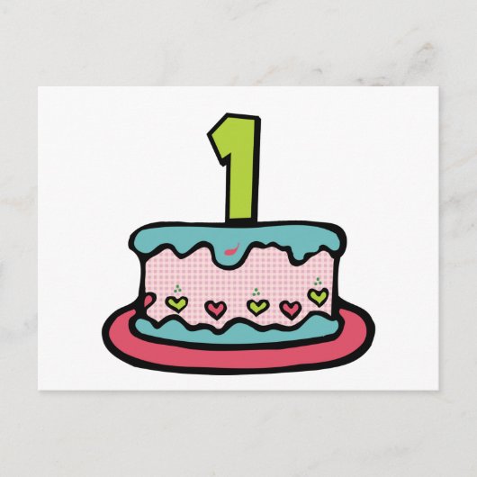 年齢のお誕生日ケーキ ポストカード (正面)