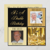 年齢のための二重誕生日のパーティの招待状 招待状 (正面/裏面)