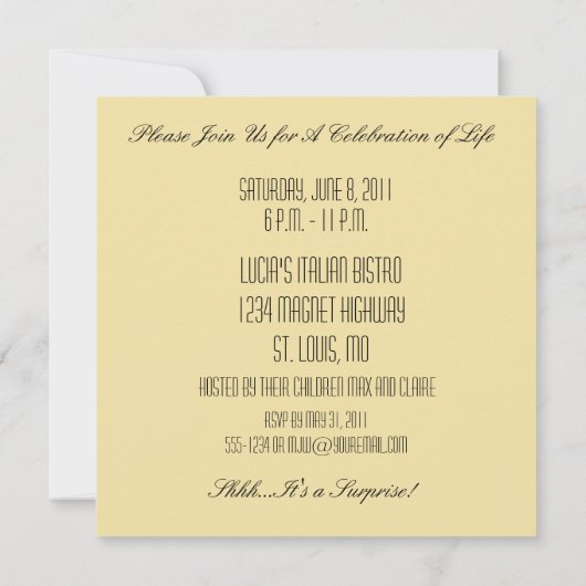 年齢のための二重誕生日のパーティの招待状 招待状 (裏面)