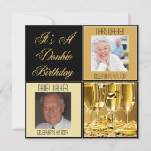 年齢のための二重誕生日のパーティの招待状 招待状 (正面)