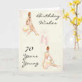 年齢のバレエの挨拶状 カード (黄色い花)